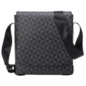 Black Gray Monogram Messenger Shoulder Crossbody Bag